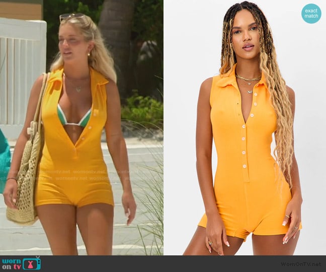 Frankies Bikinis Jane Terry Romper worn by Salley Carson on Southern Charm