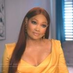 Garcelle’s yellow confessional dress on The Real Housewives of Beverly Hills