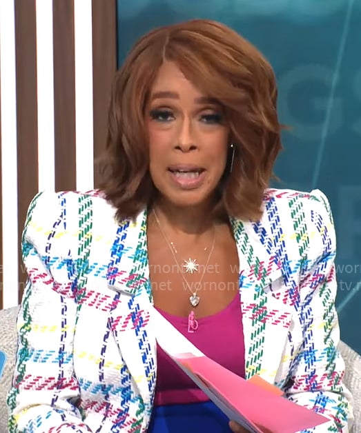 Gayle King’s checked blazer on CBS Mornings