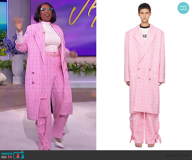 GCDS Double Breasted Tweed Coat worn by Jennifer Hudson on The Jennifer Hudson Show