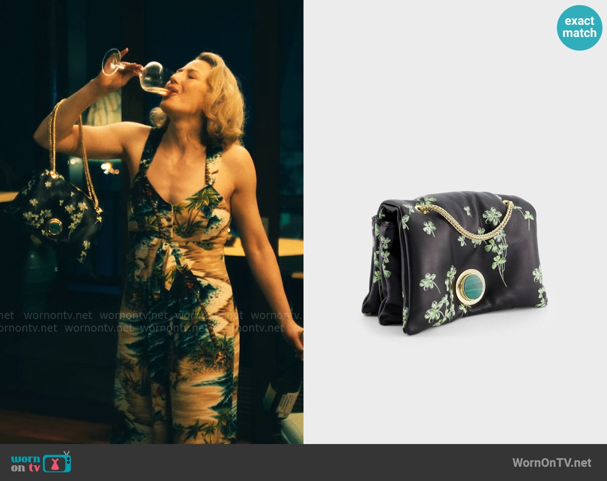 Giambattista Valli Lucky Love Black Mini Airbag worn by Laurie (Carrie Coon) on The White Lotus