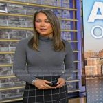 Ginger’s black windowpane pencil skirt on Good Morning America