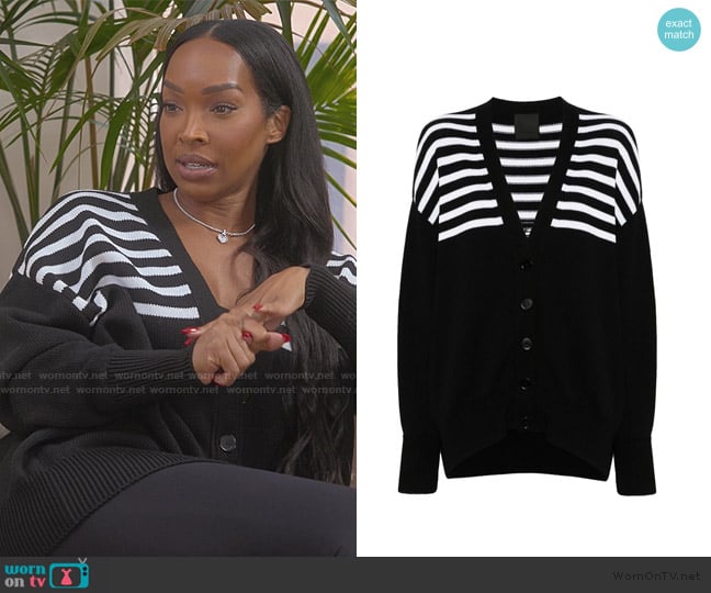 Givenchy 4G striped cardigan worn by (Malika Haqq) on The Kardashians