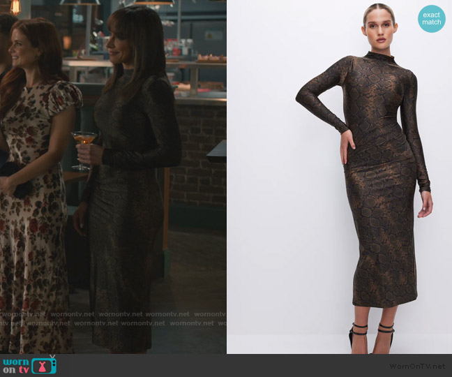 Good American Satin Midi Dress worn by (Genevieve) on Sweet Magnolias