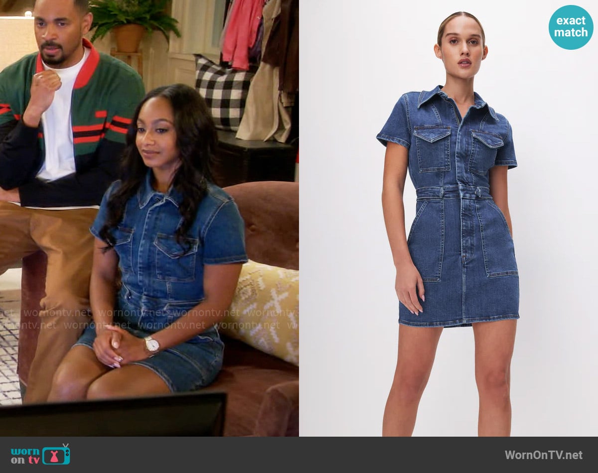 Good American Fit For Success Mini Dress worn by Nina (Tetona Jackson) on Poppas House