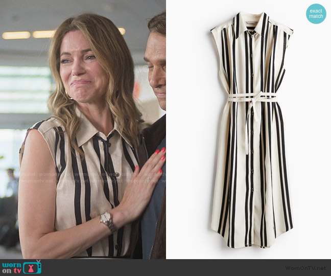 H&M Linen Blend Shirt Dress worn by Amanda Larusso (Courtney Henggeler) on Cobra Kai