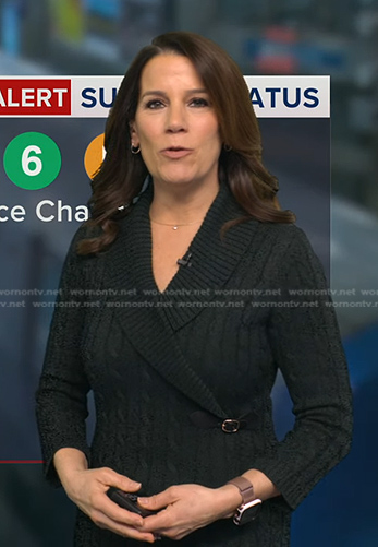 Heather’s grey cable knit sweater dress on Good Morning America