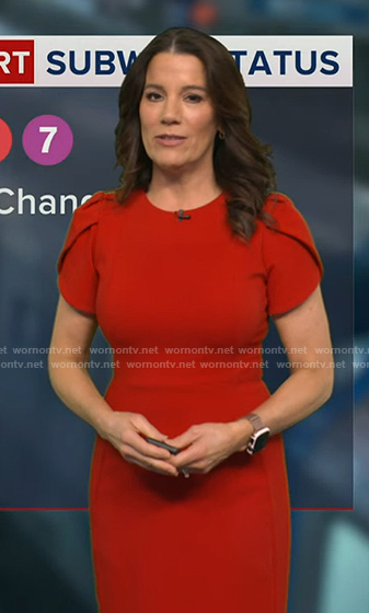 Heather’s red tulip-sleeve dress on Good Morning America