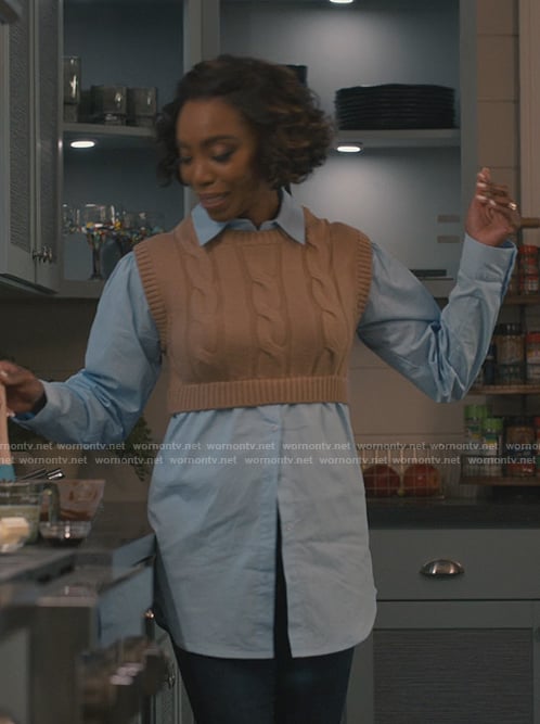 Helen’s layered top on Sweet Magnolias