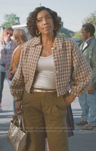 Hellen’s cropped tweed jacket on Sweet Magnolias