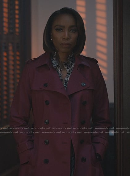 Helen’s purple trench coat on Sweet Magnolias