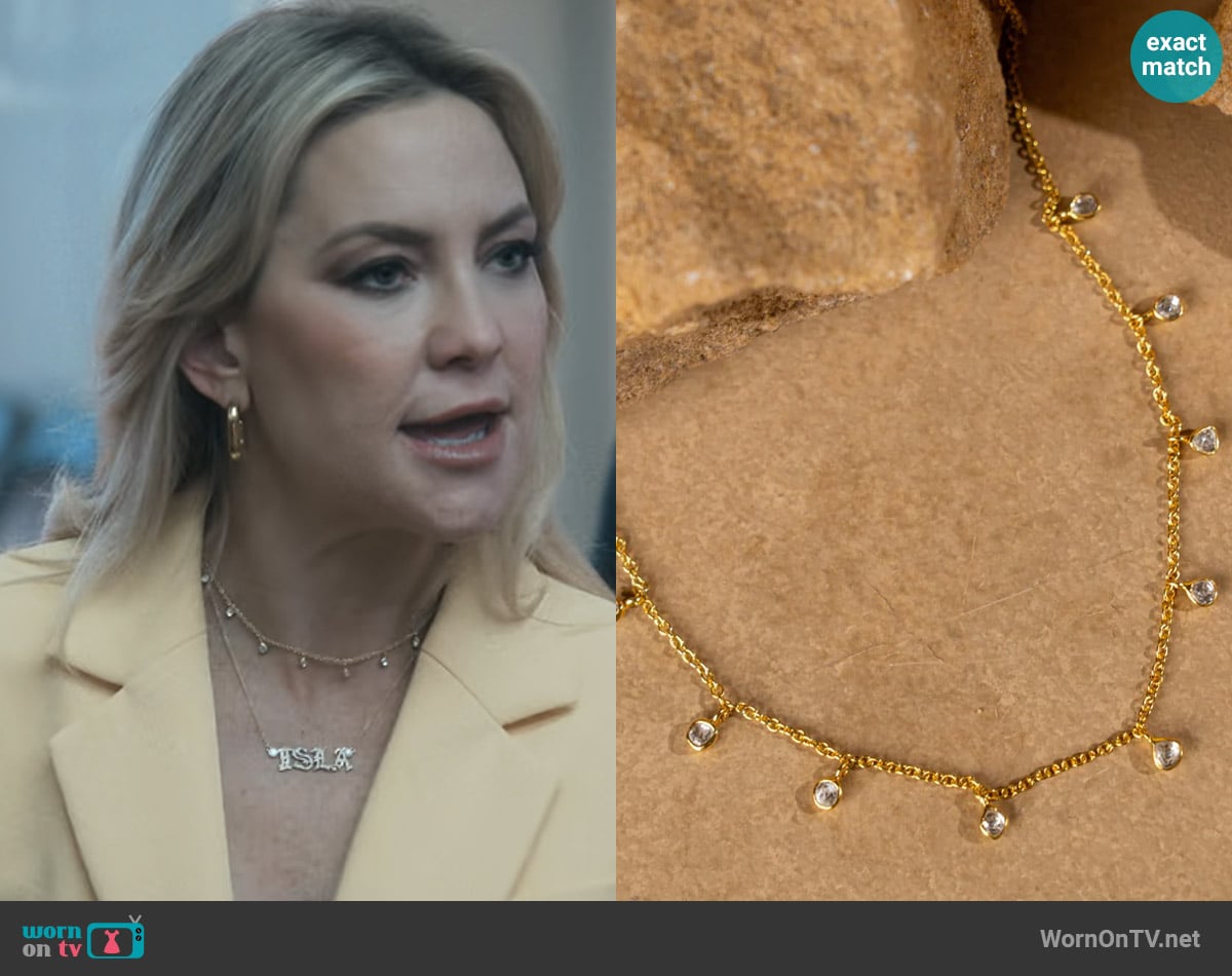 Hyperbole Accessories Dew Drop Necklace worn by Isla Gordon (Kate Hudson) on Running Point