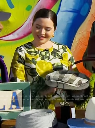 Ivy Odom’s floral print feather cuff top on Today