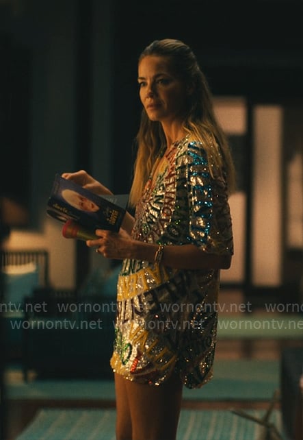 Jaclyn’s sequin Valentino mini dress on The White Lotus