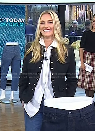Jasmine Snow’s black button detail jacket on Today