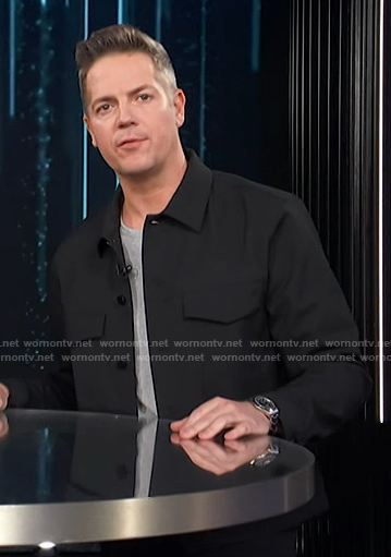 Jason’s black jacket on E! News