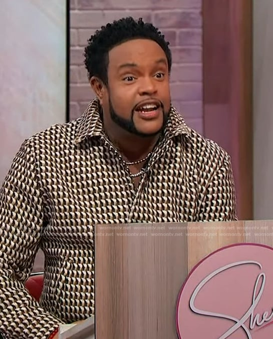 Jawn’s printed jacket on Sherri