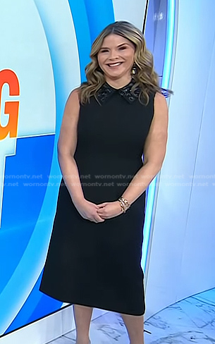 Jenna’s black embellished collar sleeveless dress on Today