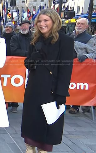 Jenna’s black side button coat on Today