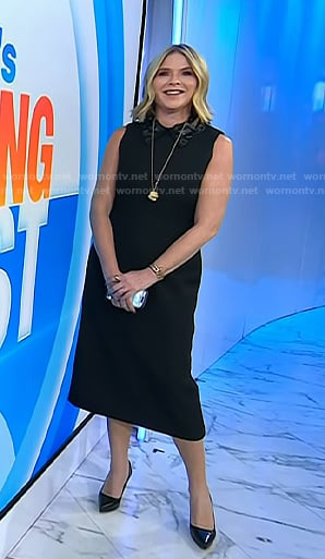 Jenna’s black embellished collar sleeveless dress on Today