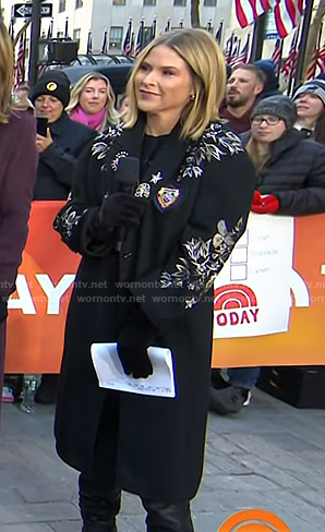 Jenna’s black patch coat on Today
