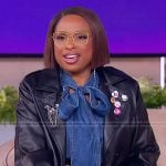 Jennifer’s denim tie neck blouse on The Jennifer Hudson Show
