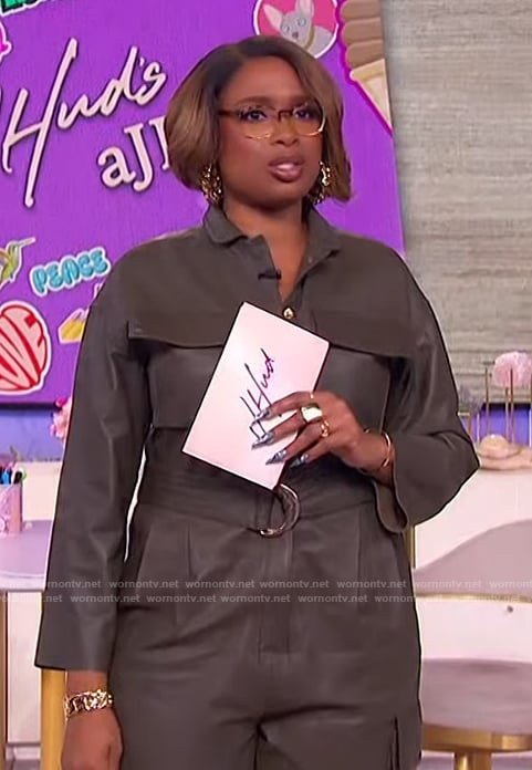 Jennifer’s green leather jumpsuit on The Jennifer Hudson Show