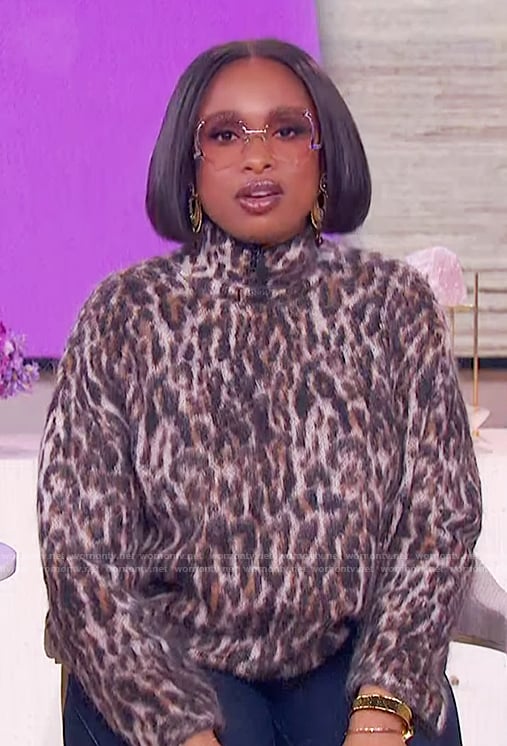 Jennifer’s leopard mohair sweater on The Jennifer Hudson Show