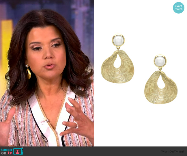 Jennifer Miller Textured Pearl Top Earrings worn by Ana Navarro on The View