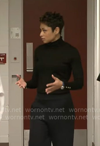 Jericka Duncan’s black turtleneck sweater on CBS Mornings