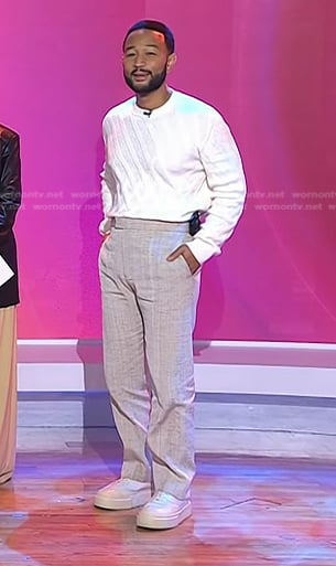 John Legend’s white knit sweater on Today