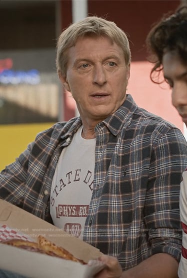 Johnny’s grey plaid shirt on Cobra Kai