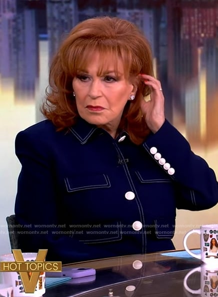 Joy’s contrast stitch jacket on The View