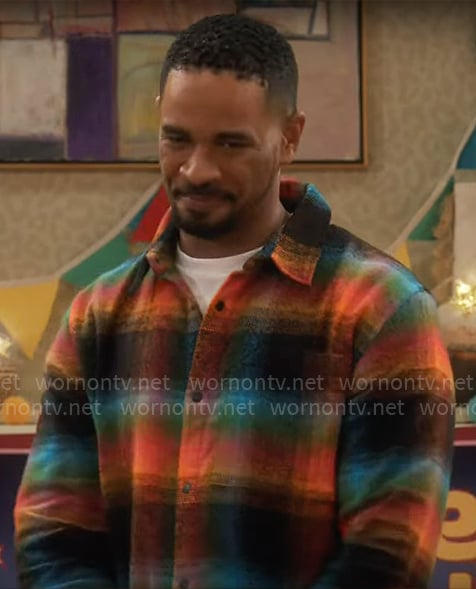 Junior’s orange plaid shirt on Poppas House