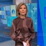Kate’s brown abstract print blouse and Skirt on NBC News Daily