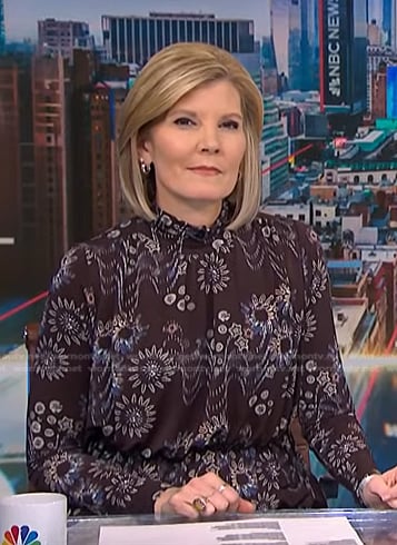 Kate’s brown floral print top on NBC News Daily