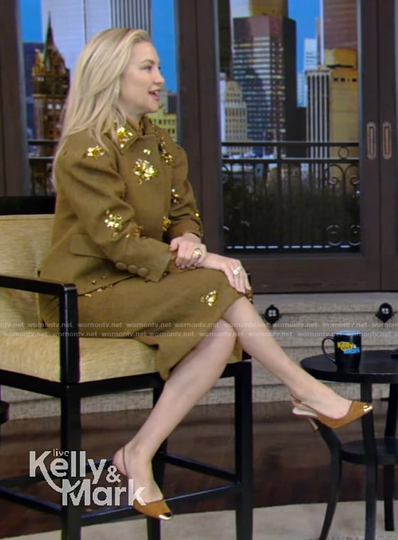 Kate Hudson’s embellished jacket and skirt on Live with Kelly and Mark