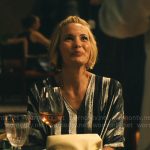 Kate’s silver and black striped kaftan on The White Lotus