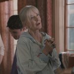 Paula’s striped floral print top on Sweet Magnolias