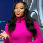 Kay’s pink turtleneck sweater dress on NBC News Daily