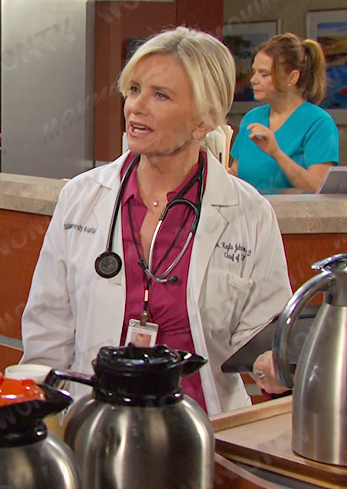 Kayla’s pink twist front dress on Days of our Lives