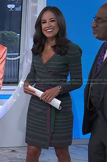 Kaylee’s green stripe wrap dress on Today