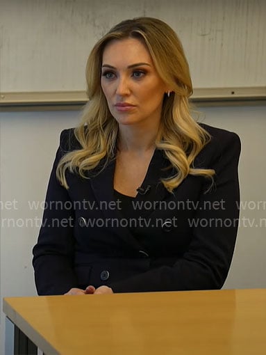 Kelly O’Grady’s navy blazer on CBS Mornings