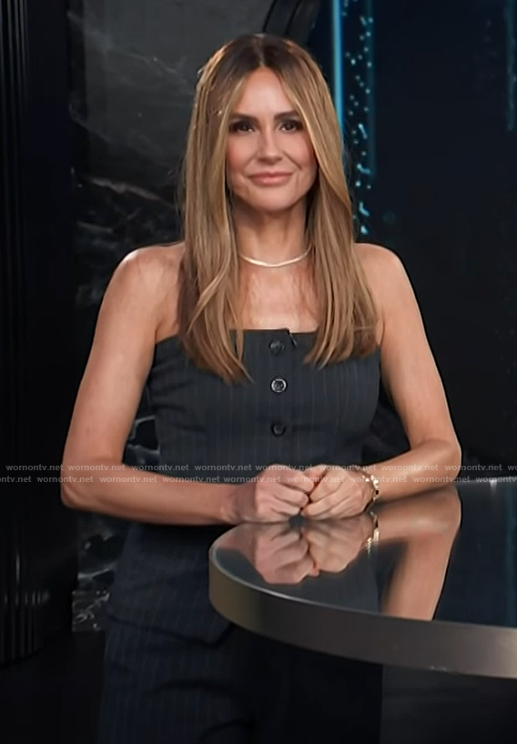 Keltie’s pinstripe vest and pants on E! News