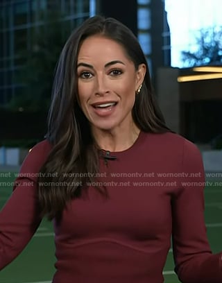 Keylee’s burgundy ribbed waist top on Today