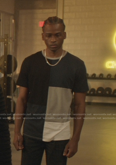 Khalil’s colorblock print tee on All American