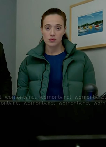 Kim’s green puffer jacket on Chicago PD