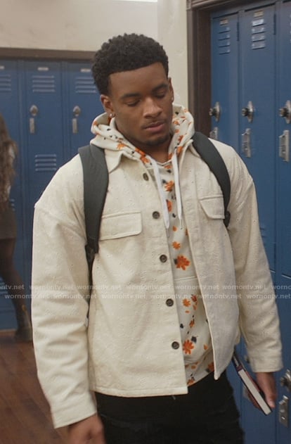 KJ’s floral print hoodie and jacket on All American