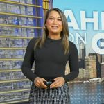 Ginger’s black knit pencil skirt on Good Morning America