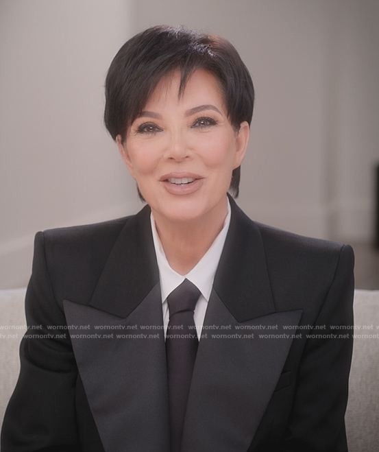 Kris’s black confessional blazer on The Kardashians